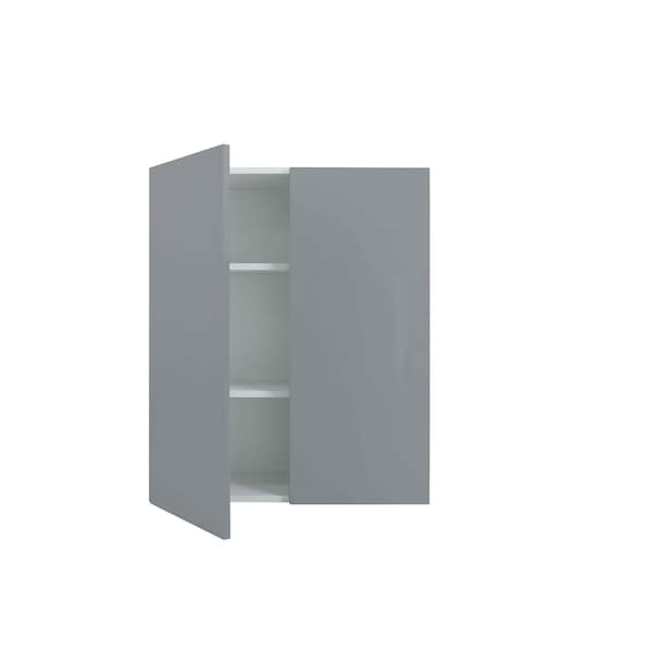 Cambridge Radiance 27 in. W x 12 in. D x 36 in. H Ready to Assemble Slab Wall Kitchen Cabinet in Matte Grey - SA-W2736-MG-KIT