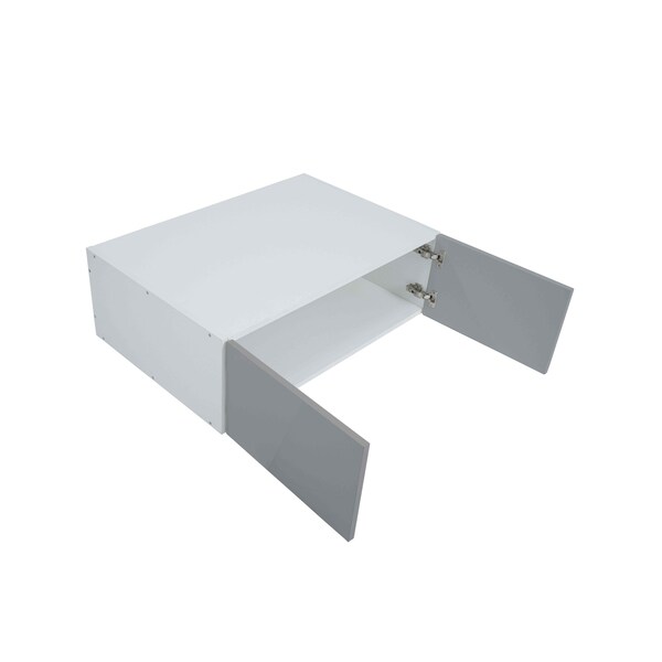 Cambridge Radiance 36in Wx24in Dx12in H Ready to Assemble Slab Wall Bridge Kitchen Cabinet in Matte Grey - SA-W361224-MG-KIT