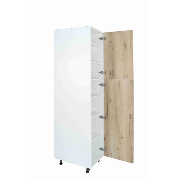 Cambridge Radiance 18 in. W x 24 in. D x 90 in. H Ready to Assemble Slab Pantry Kitchen Cabinet in Light Oak - SA-TP1890-LO-KIT