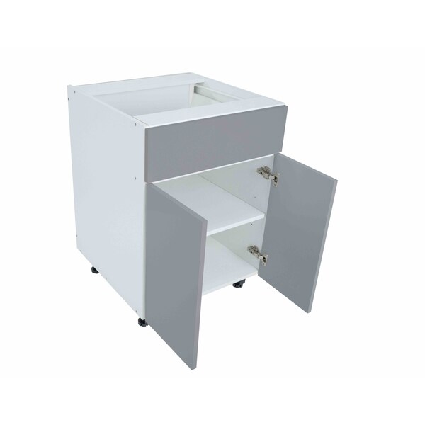 Cambridge Radiance 24 in. W x 24 in. D x 34.50 in. H Ready to Assemble Slab Base Kitchen Cabinet Matte Grey - SA-B24-MG-KIT