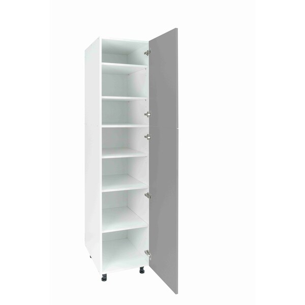 Cambridge Radiance 18 in. W x 24 in. D x 90 in. H Ready to Assemble Slab Pantry Kitchen Cabinet in Matte Grey - SA-TP1890-MG-KIT