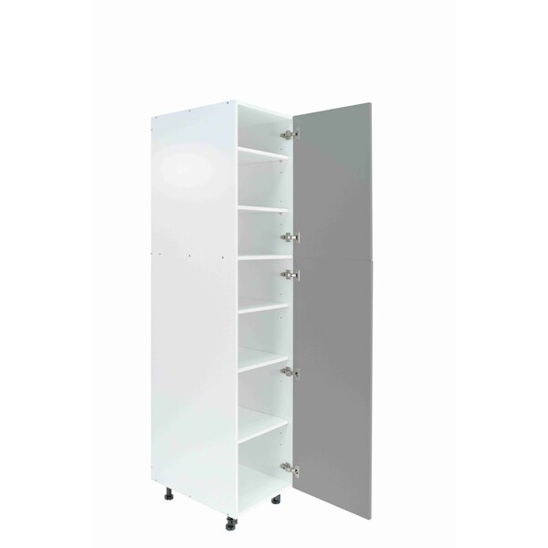 Cambridge Radiance 18 in. W x 24 in. D x 90 in. H Ready to Assemble Slab Pantry Kitchen Cabinet in Matte Grey - SA-TP1890-MG-KIT