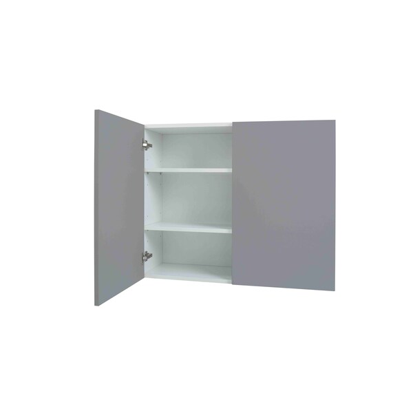 Cambridge Radiance 24in Wx12in Dx30in H Ready to Assemble Slab Corner Diagonal Kitchen Cabinet in Matte Grey - SA-WC2430-MG-KIT