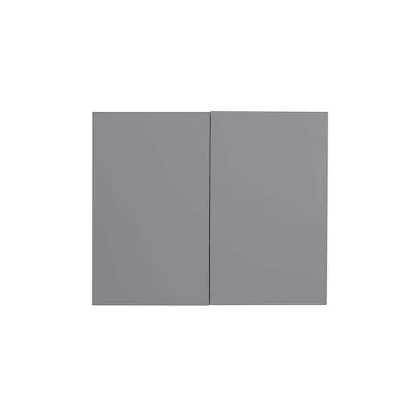 Cambridge Radiance 24 in. W x 12 in. D x 30 in. H Ready to Assemble Slab Wall Kitchen Cabinet in Matte Grey - SA-W2430-MG-KIT