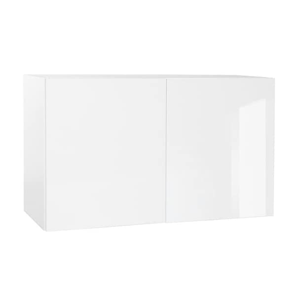 Cambridge Quick Assemble Modern Style, White Gloss 36 x 18 in. Wall Bridge Kitchen Cabinet (36 in. W x 24 in. D x 18 in. H) - SA-WR361824-WG