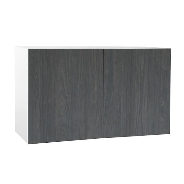 Cambridge Quick Assemble Modern Style, Carbon Marine 30 x 18 in. Wall Bridge Kitchen Cabinet (30 in. W x 12 in. D x 18 in. H) - SA-WU3018-CM