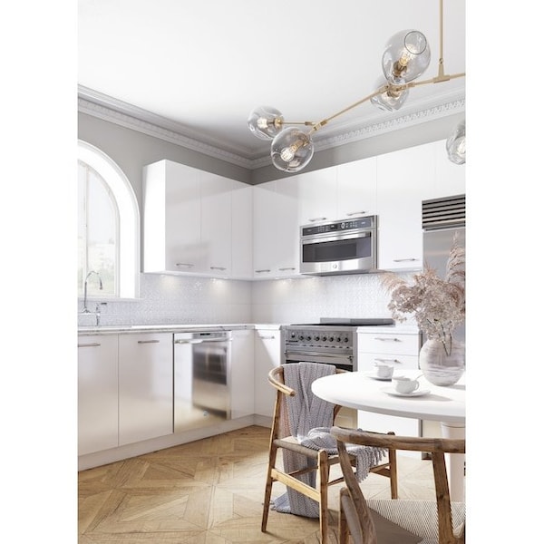 Cambridge Quick Assemble Modern Style, White Gloss 9 x 30 in. Wall Kitchen Cabinet (9 in. W x 12 D x 30 in. H) - SA-WU930-WG