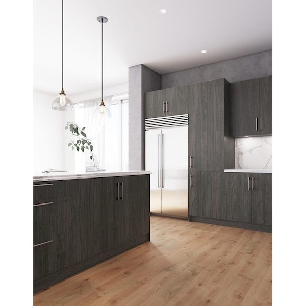 Cambridge Carbon Marine Slab Style Wall Kitchen Cabinet End Panel (12 in W x 0.75 in D x 36 in H) - SA-WUEP36-CM
