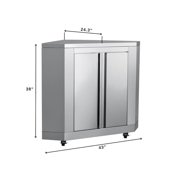Koolmore 26 in. Stainless-Steel Corner Cabinet for Outdoor Kitchen KM-OKS-CCAB - KM-OKS-CCAB
