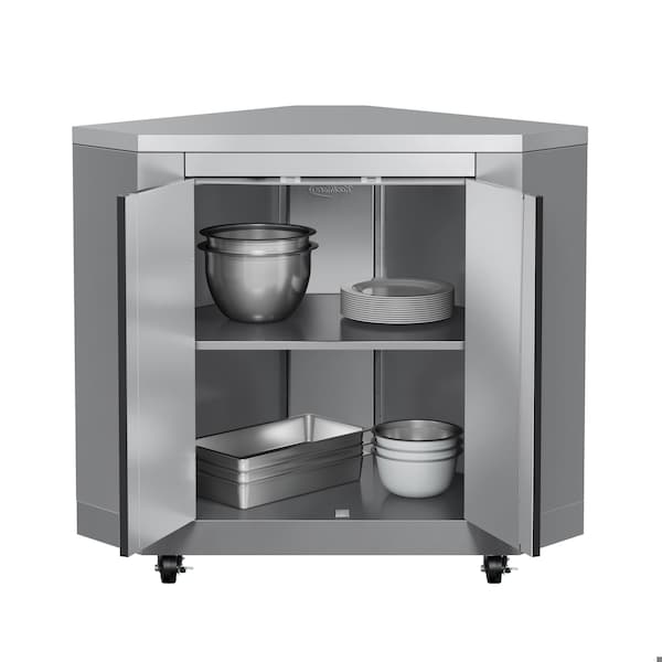 Koolmore 26 in. Stainless-Steel Corner Cabinet for Outdoor Kitchen KM-OKS-CCAB - KM-OKS-CCAB
