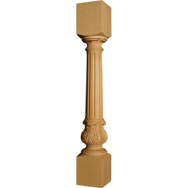 Osborne Wood Products 34 1/2 x 5 Fluted Acanthus Island Leg in Soft Maple - 1411M