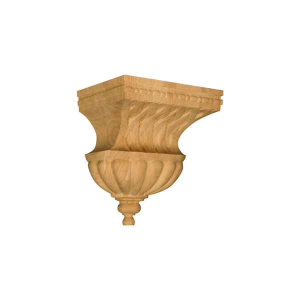 Osborne Wood Products 9 x 8 1/4 x 5 3/4 Bell Corbel with Basket Weave in Rubberwood <sma - 891945RW