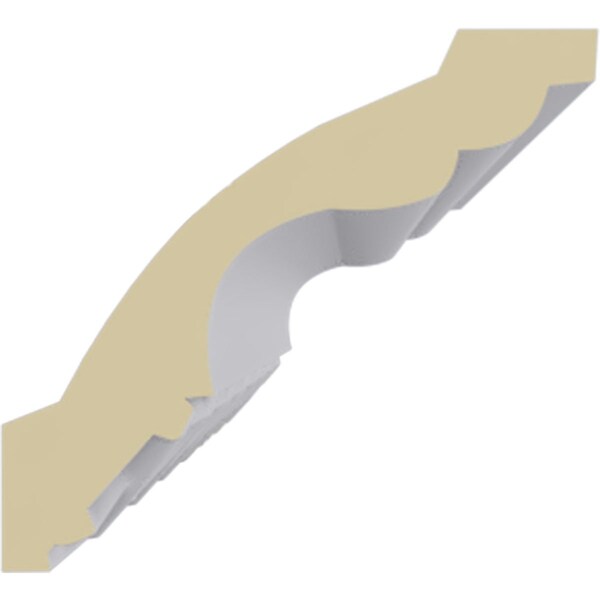 Ekena Millwork 2 7/8"H x 2 7/8"P x 3 7/8"F x 94 1/2"L, (2 5/8" Repeat), Loera Crown Moulding - MLD03X03X04LO