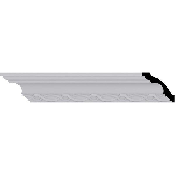 Ekena Millwork 2 7/8"H x 2 7/8"P x 3 7/8"F x 94 1/2"L, (2 5/8" Repeat), Loera Crown Moulding - MLD03X03X04LO