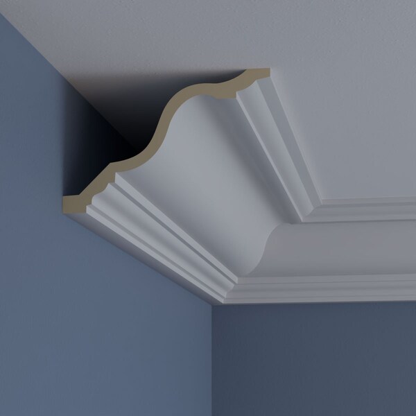 Ekena Millwork 5"H x 7 1/2"P x 9 3/8"F x 94 1/2"L Niobe Smooth Crown Moulding - MLD05X07X09NI