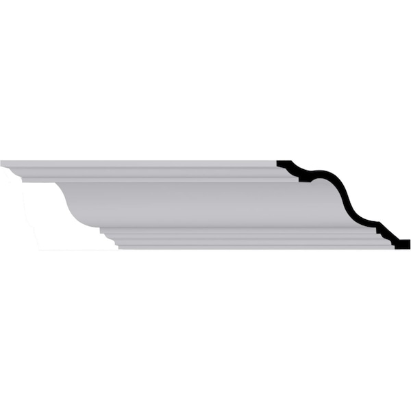 Ekena Millwork 5"H x 7 1/2"P x 9 3/8"F x 94 1/2"L Niobe Smooth Crown Moulding - MLD05X07X09NI
