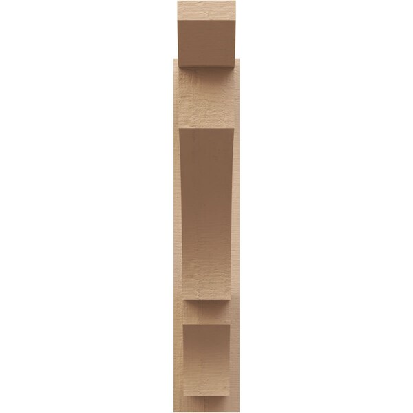 Ekena Millwork 6-in W x 28-in D x 32-in H Balboa Slat Rough Cedar Woodgrain TimberThane Outlooker, Primed Tan - OUTUR060X28X32BOA24RCPR