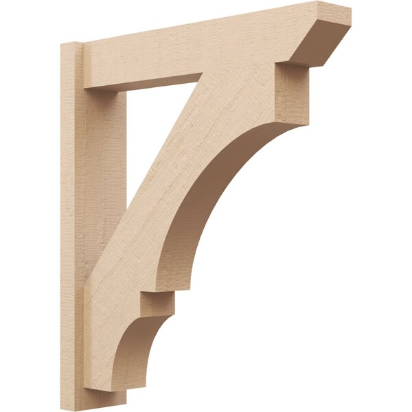 Ekena Millwork 6-in W x 28-in D x 32-in H Balboa Slat Rough Cedar Woodgrain TimberThane Outlooker, Primed Tan - OUTUR060X28X32BOA24RCPR