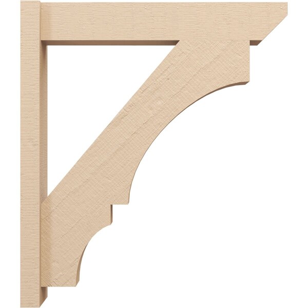 Ekena Millwork 6-in W x 28-in D x 32-in H Balboa Slat Rough Cedar Woodgrain TimberThane Outlooker, Primed Tan - OUTUR060X28X32BOA24RCPR