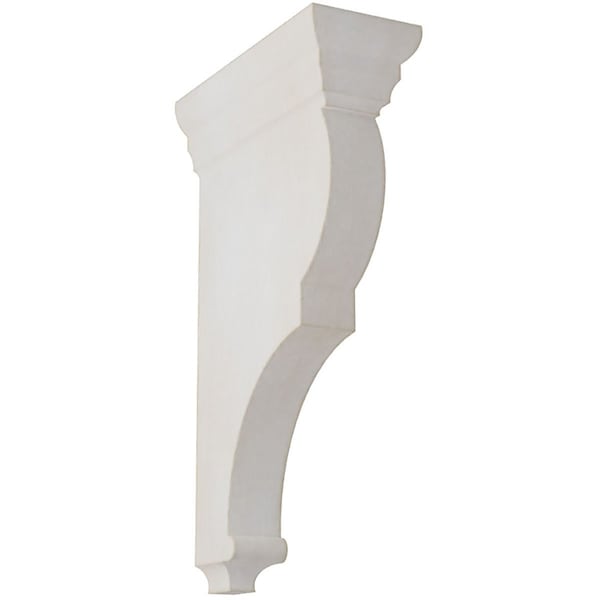 Ekena Millwork 3 1/2"W x 7 1/2"D x 14"H Extra Large Rojas Wood Vintage Decor Corbel, Chalk Dust White - CORWD03X07X14RJWH