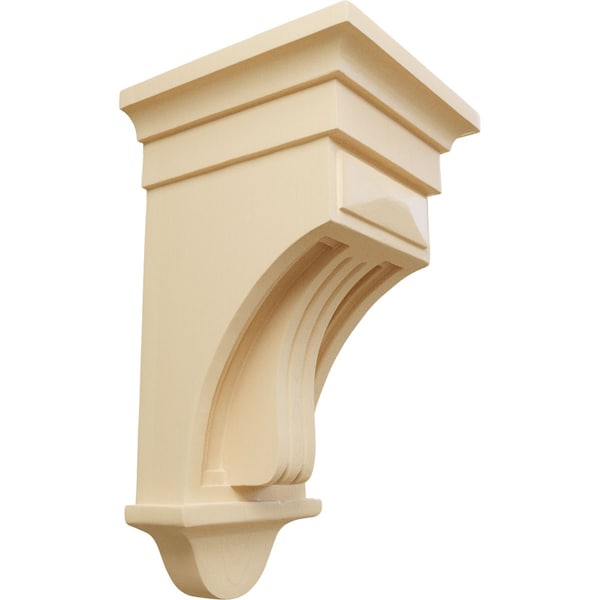Ekena Millwork 6 1/2"W x 6 1/2"D x 12"H Raised Fluting Corbel, Maple - COR06X06X12RAMA