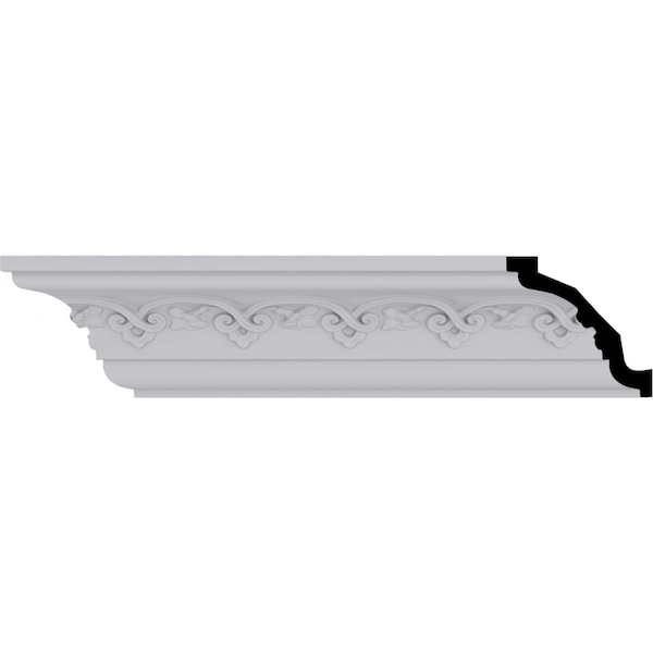 Ekena Millwork 3 3/8"H x 3 1/2"P x 4 7/8"F x 94 1/2"L Lisbon Crown Moulding - MLD03X04X05LI