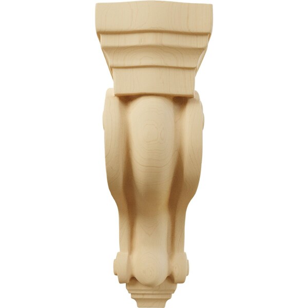 Ekena Millwork 3 3/8"W x 6 1/2"D x 10 1/2"H Boston Traditional Scroll Corbel, Alder - COR03X06X10TSAL
