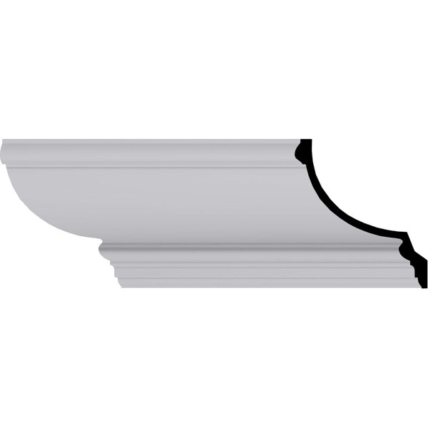 Ekena Millwork 6 1/2"H x 5 3/4"P x 8 5/8"F x 94 1/2"L Claremont Traditional Smooth Crown Moulding - MLD06X05X08CL