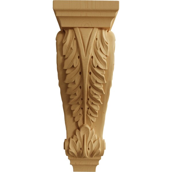 Ekena Millwork 6"W x 7 1/2"D x 18"H Extra Large Acanthus Wood Corbel, Alder - CORW06X08X18ACAL