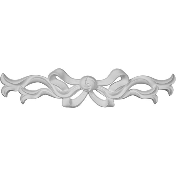 Ekena Millwork 13"W  x 3"H x  3/4"P Versailles Medium Ribbon with Bow Center Onlay - ONL13X03X01VE