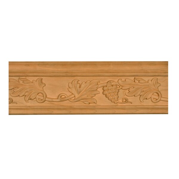 Osborne Wood Products 4 x 4 x 96 Carved Grape Crown in Basswood - 891935BAS