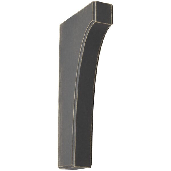 Ekena Millwork 1 3/4"W x 6"D x 12"H Clarksville Wood Vintage Decor Bracket, Black - BKTWD02X06X12CVBL