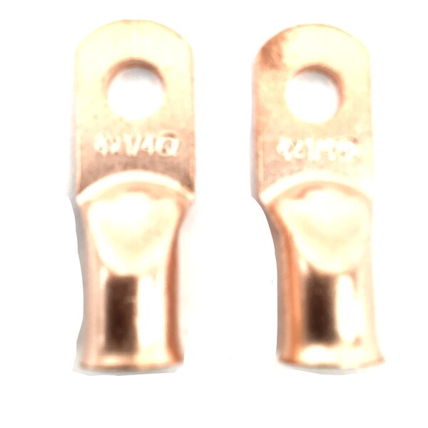 Terminales de cobre Grote, 4 Ga, 1/4 pulg., Paquete de 2 - 82-9515
