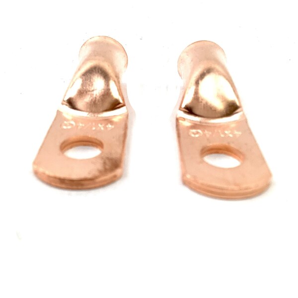 Terminales de cobre Grote, 4 Ga, 1/4 pulg., Paquete de 2 - 82-9515