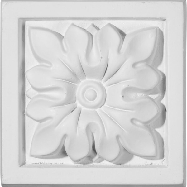 Ekena Millwork Plinth Block, Polyurethane, 3-1/2 in H, 3-1/2 in W, Factory Primed - PB03X03FL