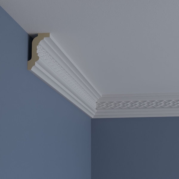 Ekena Millwork 3 1/8"H x 1 7/8"P x 3 5/8"F x 94 1/2"L Brightton Crown Moulding - MLD03X01X03BR