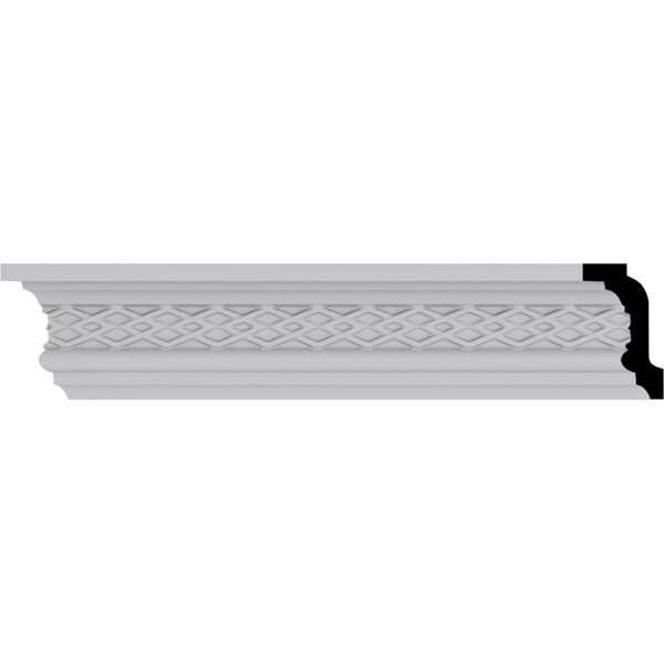 Ekena Millwork 3 1/8"H x 1 7/8"P x 3 5/8"F x 94 1/2"L Brightton Crown Moulding - MLD03X01X03BR