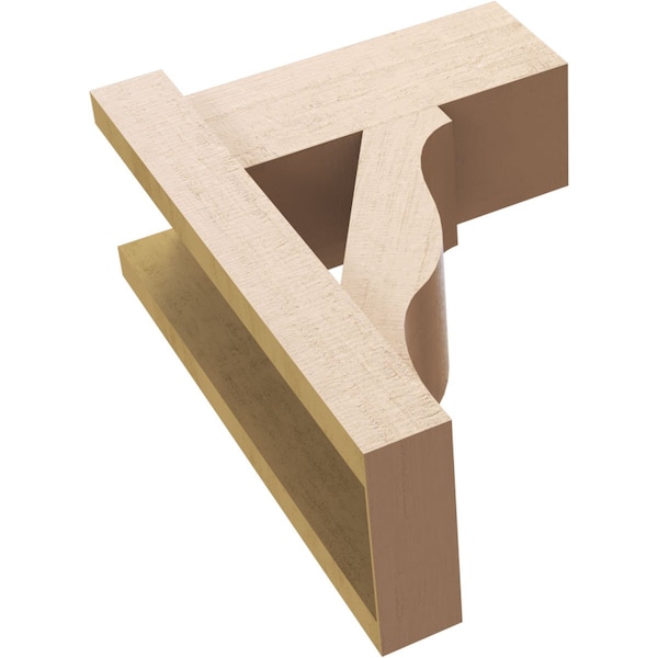Ekena Millwork 6-in W x 12-in D x 16-in H Funston Block Rough Cedar Woodgrain TimberThane Outlooker, Primed Tan - OUTUR060X12X16FST44RCPR