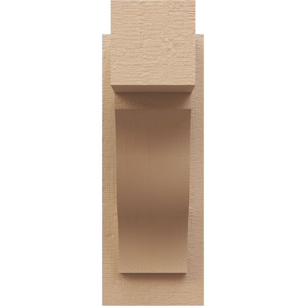 Ekena Millwork 6-in W x 12-in D x 16-in H Funston Block Rough Cedar Woodgrain TimberThane Outlooker, Primed Tan - OUTUR060X12X16FST44RCPR