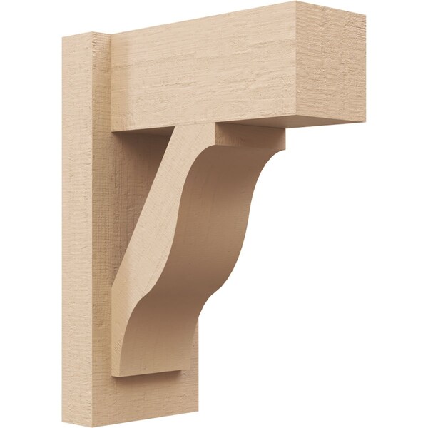 Ekena Millwork 6-in W x 12-in D x 16-in H Funston Block Rough Cedar Woodgrain TimberThane Outlooker, Primed Tan - OUTUR060X12X16FST44RCPR