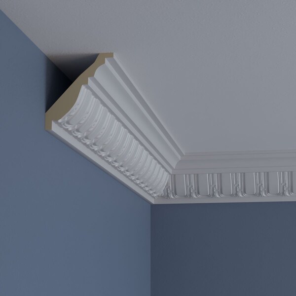 Ekena Millwork 3 7/8"H x 3 1/2"P x 5 1/4"F x 94 1/2"L Sequential Crown Moulding - MLD04X04X05SE
