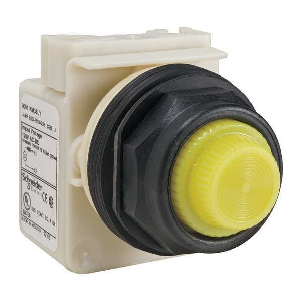 Luz piloto de Schneider Electric, LED, amarilla, 120V, lente de Fresnel - 9001SKP38LYY31
