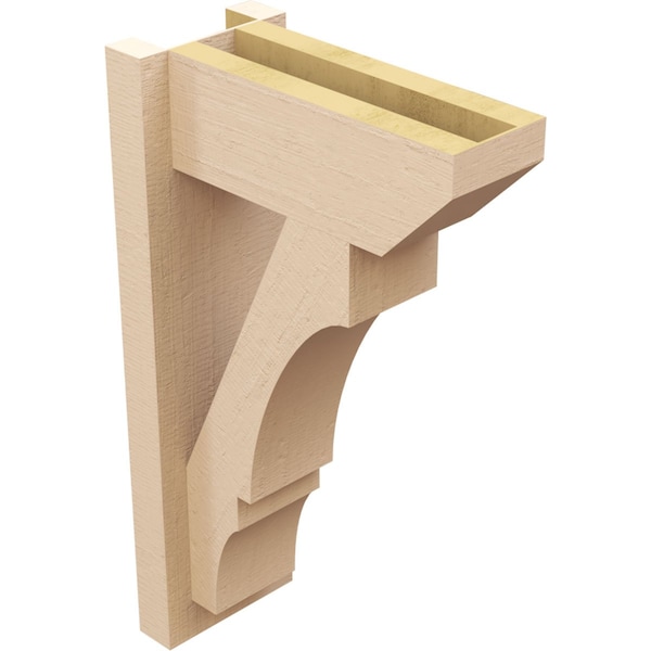 Ekena Millwork 5 1/2-in W x 12-in D x 20-in H Balboa Slat Rough Cedar Woodgrain TimberThane Outlooker, Primed Tan - OUTUR055X12X20BOA24RCPR