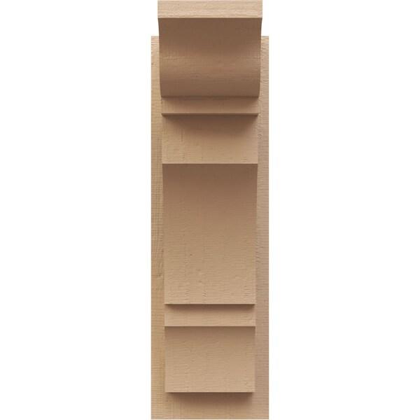 Ekena Millwork 8-in W x 14-in D x 26-in H Balboa Trad Rough Cedar Woodgrain TimberThane Outlooker, Primed Tan - OUTUR080X14X26BOA04RCPR
