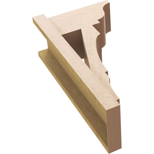 Ekena Millwork 8-in W x 14-in D x 26-in H Balboa Trad Rough Cedar Woodgrain TimberThane Outlooker, Primed Tan - OUTUR080X14X26BOA04RCPR