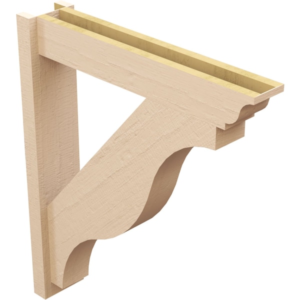Ekena Millwork 6-in W x 30-in D x 34-in H Funston Trad Rough Cedar Woodgrain TimberThane Outlooker, Primed Tan - OUTUR060X30X34FST04RCPR