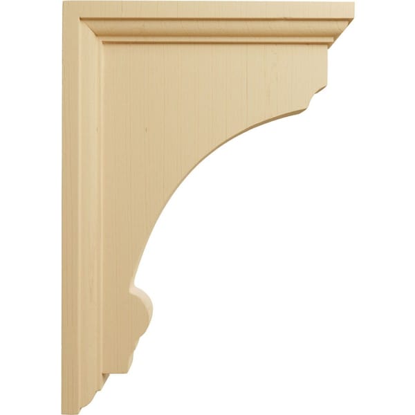 Ekena Millwork 2 1/2"W x 7"D x 10"H Large Thompson Wood Bracket, Alder - BKTW02X07X10TMAL
