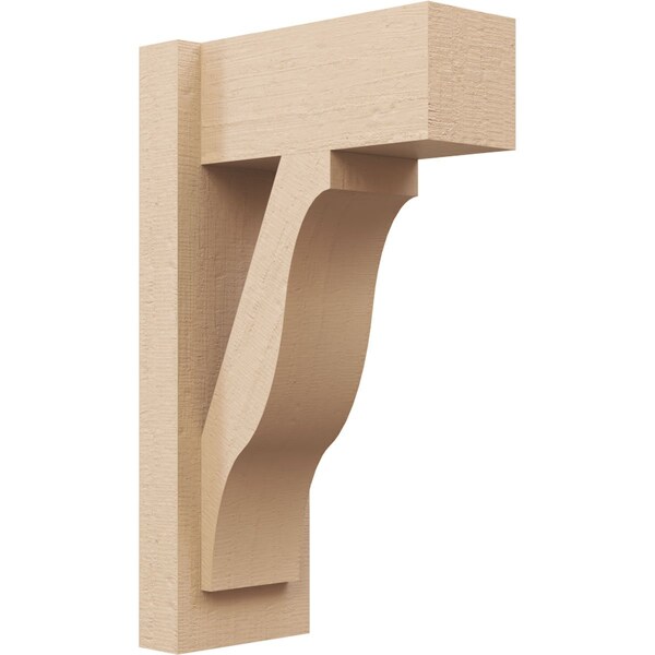 Ekena Millwork 6-in W x 12-in D x 20-in H Funston Block Rough Cedar Woodgrain TimberThane Outlooker, Primed Tan - OUTUR060X12X20FST44RCPR