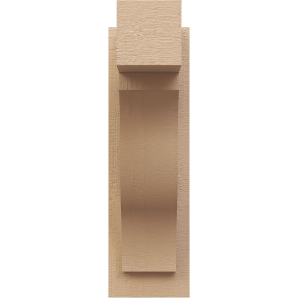 Ekena Millwork 6-in W x 12-in D x 20-in H Funston Block Rough Cedar Woodgrain TimberThane Outlooker, Primed Tan - OUTUR060X12X20FST44RCPR