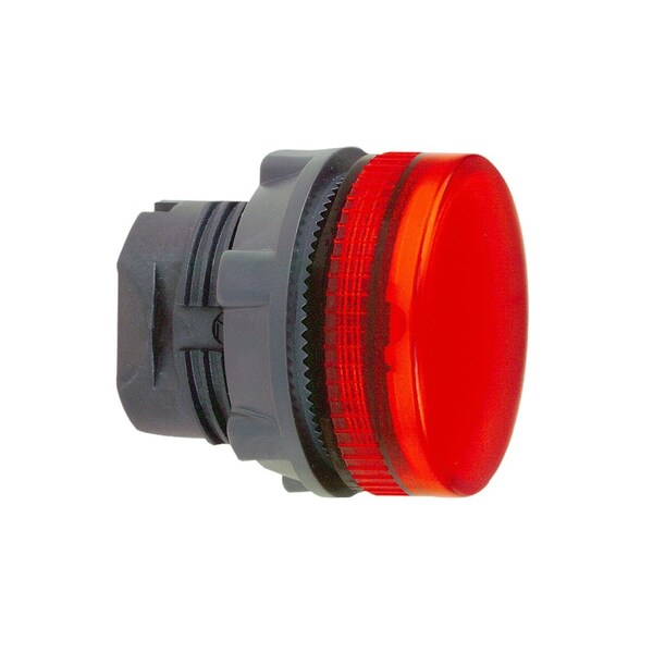 Schneider Electric Head for pilot light, Harmony XB5, red, 22 mm grooved lens ba9s bulb - ZB5AV04S